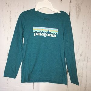 Girls Blue Patagonia Long Sleeve T-Shirt